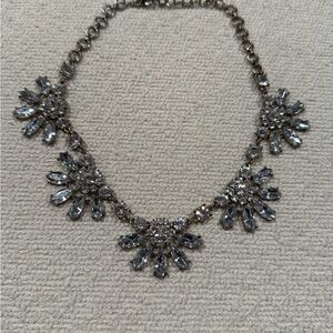 Elegant Cubic Zirconia Silver Necklace with Crystal Accents